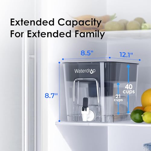 WFD 22L Water Filter Dispenser with 4 Filters (Black)