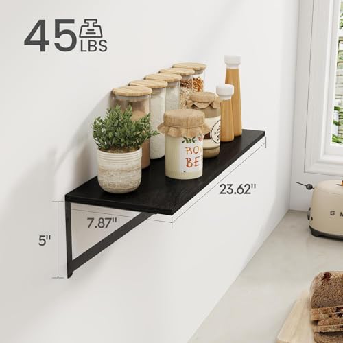 Black Deep Floating Shelves for Wall