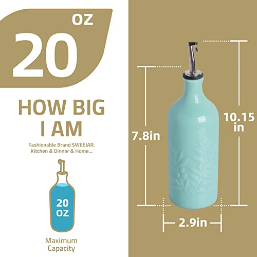 Sweejar Ceramic Olive Oil Dispenser Bottle (Gradient Purple / 20 oz, Set of 1)
