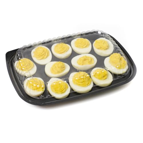 16 Pack Disposable Deviled Egg Containers with Lid (12 Egg Halves)