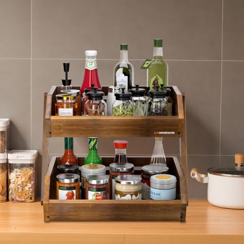2 Tier Acacia Wood Fruit Basket for Kitchen (Acacia Wood / 2-Tier)
