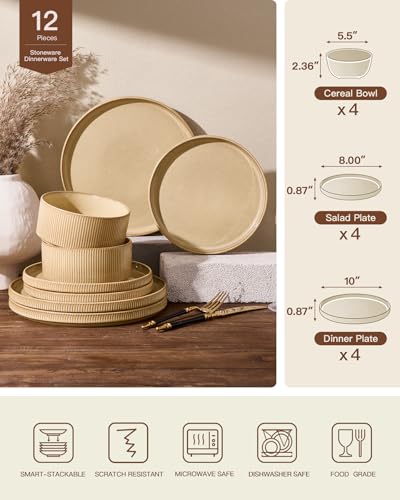 Dinnerware Set for 4 (Cream)