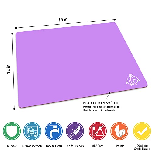 Plastic Cutting Boards for Kitchen (Purple)