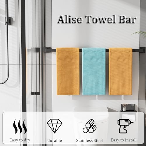 32 Inch Towel Bar for Bathroom Wall Mounted (Single 32 Inch(Assemble) / Matte Black)