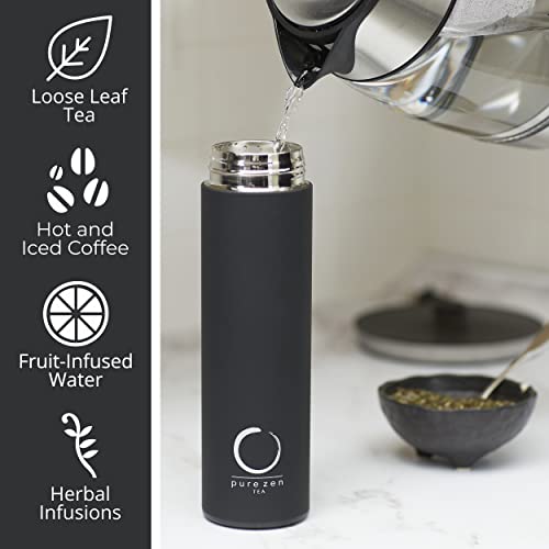 Insulated Tea Infuser Bottle (Black)