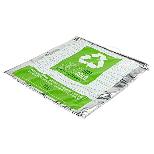 Green And Silver Plastic Thermal Bag (1 X 1 B X)