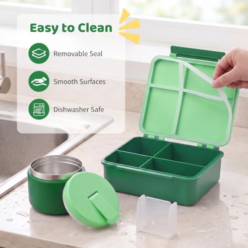 Bento Lunch Box with 8oz Soup Thermo (Green)