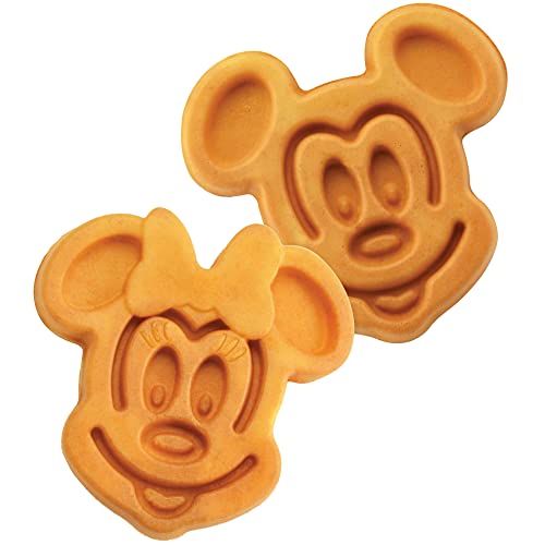 Disney Mickey & Minnie Double Flip Waffle Maker by Select Brands (White and Blue)