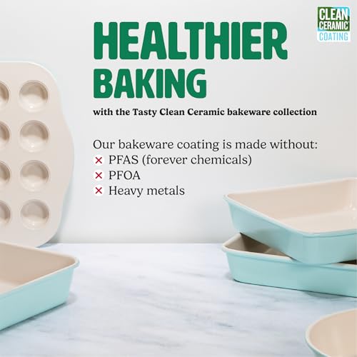 Clean Ceramic Square Cake Pans Set (9-Inch Square / Aqua)