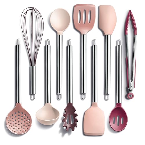 Silicone Cooking Utensils (Rose / 10 Pieces)