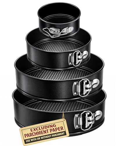 4 Pack Springform Pan Set 4 (4", 7", 9", 10" - 4 Pack Cake Pan Set)