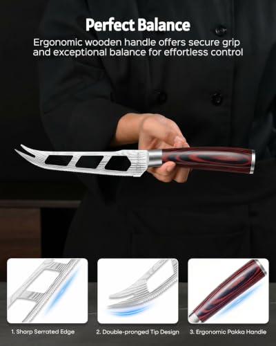 Cheese Knife 5” Serrated Knife for Block Cheese (5 Inch Cheese Knife)