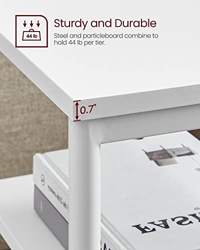 Side Table Small End Table (Cloud White)