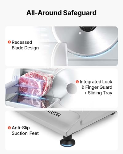 Meat Slicer 7.5" Electric Deli Slicer with 2 SUS420 Blades (7.5 inch / Silver)