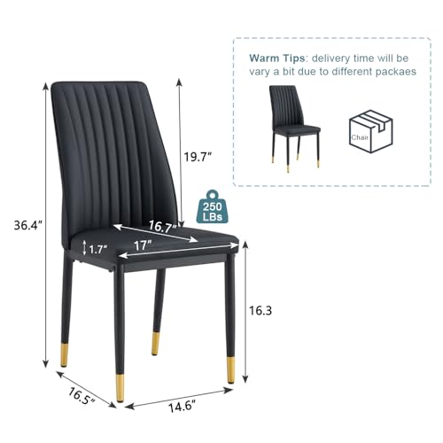 Modern Dining Chairs Set (B- Black)