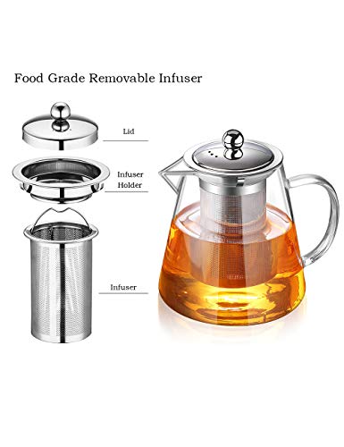Glass Teapot with Infuser Tea Pot 1300ml (43 fl oz)