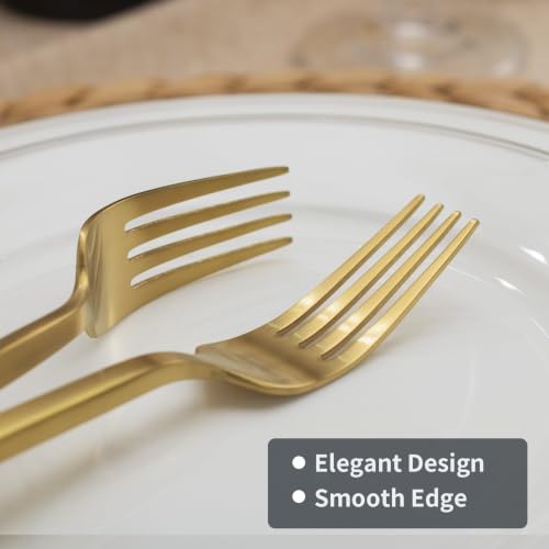 Cube Gold 20 Piece Flatware Set (Gold Satin / 20 pieces for 4)