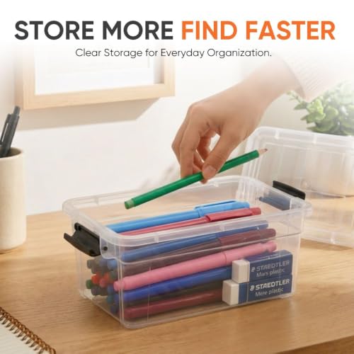 1.85 Quart Clear Plastic Storage Boxes with Lids (1.85 Qt)