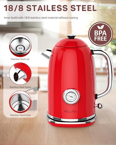 61 oz Electric Kettle with Thermometer (Red)
