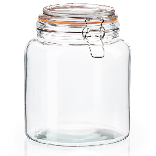 Half Gallon Glass Large Mason Jars with Airtight Lid (1/2 Gallon)