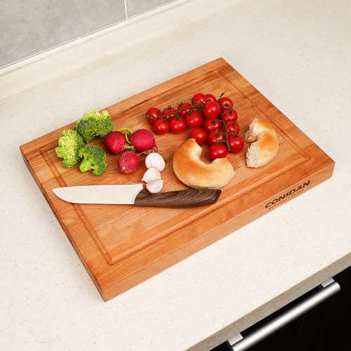 Solid Cherry Wood Cutting Board for Kitchen (Solid Cherry(1-1/2" Thick))