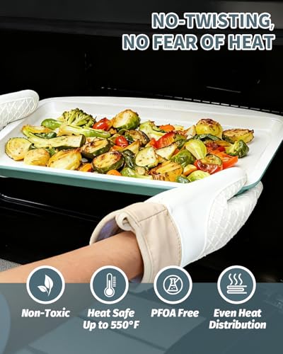 Ceramic Nonstick Baking Pans Set (Green / 33 PCS)