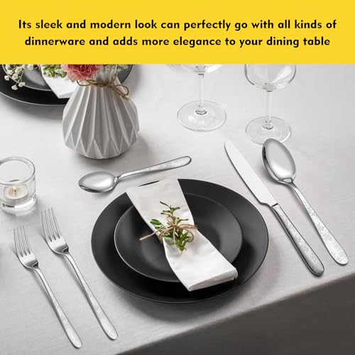 40 Piece Silverware Set (Silver Peony)