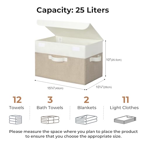 Memory Keepsake Storage Box (White/Khaki / Large-2 Pack)