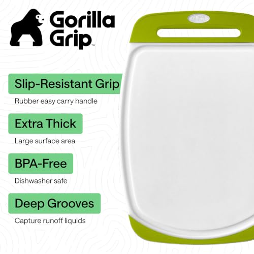 BPA Free Reversible Kitchen Cutting Board (Lime/White / Large (Pack of 3))