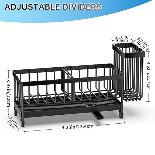 Sponge Holder for Kitchen Sink (Black - 9.25″)