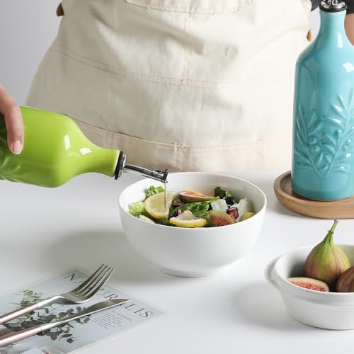 Sweejar Ceramic Olive Oil Dispenser Bottle (Gradient Blue Gradient Green / 20 oz, Set of 2)