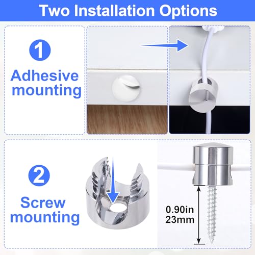 5 Sets Charger Holders for Cords (5 Sets / Silver)
