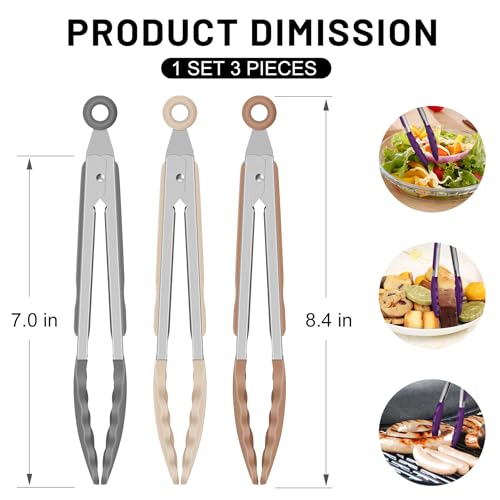 Small Silicone Kitchen Tongs 7 (Neutral-1)