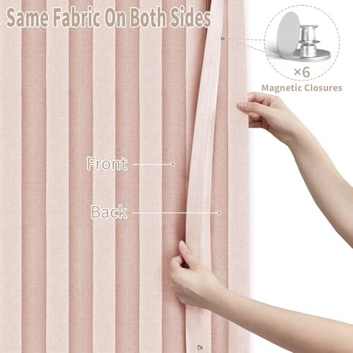 Doorway Curtains Accordion Pink Curtains for Girls' Room Door (Pink / 39"W x 78"L (Pack of 1))