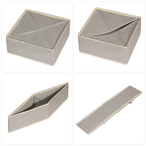 12 Pack Foldable Cloth Storage Box Closet Dresser Drawer Organizer Fabric Baskets Bins Containers Divider for Baby Clothes Underwear Bras Socks Lingerie Clothing (12 Count)