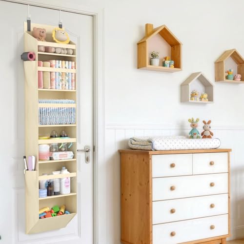 1 Pack Over the Door Organizer (Beige / 6 section)