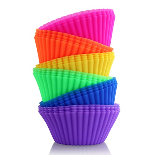 44270 Reusable Silicone Baking Cups and Cupcake Liners (2.75" Dia(top) x 1.25" tall and 1.8" Dia (bottom))