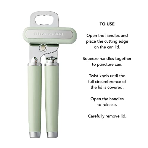 Classic Multifunction Can Opener and Bottle Opener Easy to Use (Pistachio / 8.34-Inch)