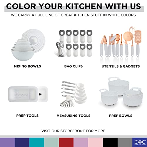 Prep Bowls with Lids (Speckled White / 8 Piece Set - Wide Bowls)