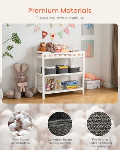 Small Woven Storage Basket for Organizing (Mixed Black / 12"L x 8"W x 4.5"H)