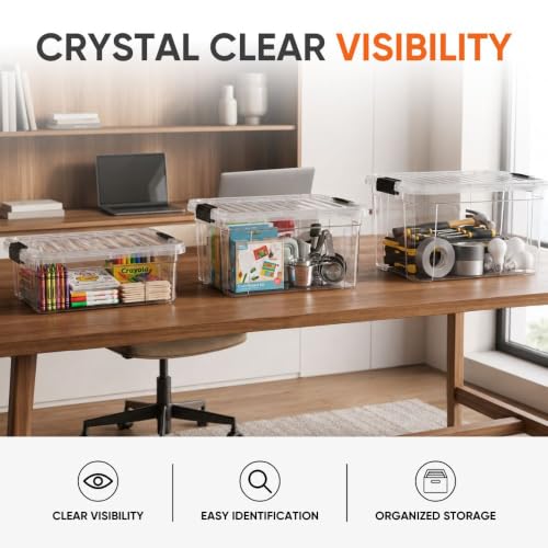 7.4 Quart Clear Plastic Storage Bin with Lid (7.4 Quart)