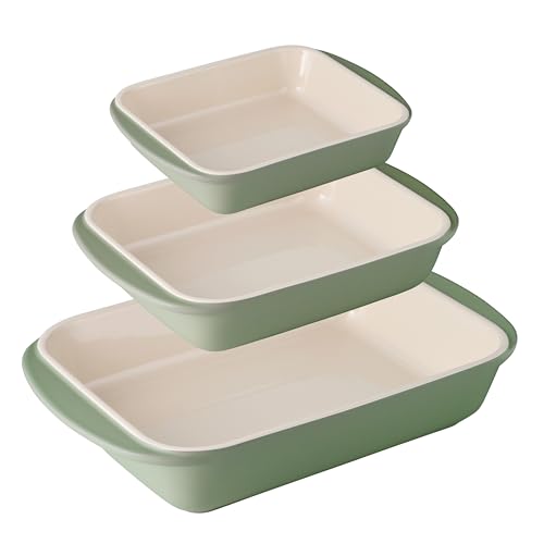 Mae 3 Pc Ceramic Porcelain Baking Pans Set (Cactus)