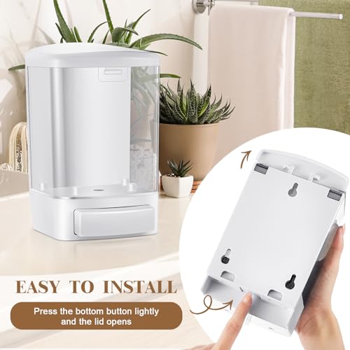 6 Pcs Wall Mounted Soap Dispenser (White / 33.8 oz 1000 ml)