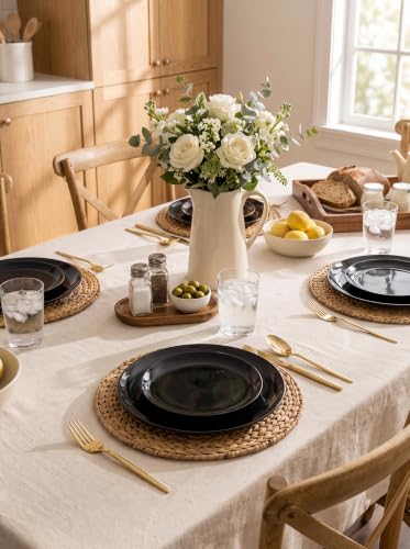 60 PCS Black Plastic Plates (Black / 60 PCS)