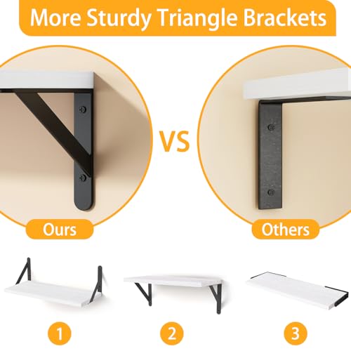 16.5in Floating Shelves for Wall Home Decor (White / 16.5 x 6.1 x 0.59 inches)