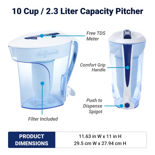 10 Cup Pitcher Water Filter Removes PFOA (10-Cup)
