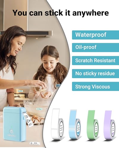Label Maker Bluetooth Label Maker Machine with Tape (Blue)
