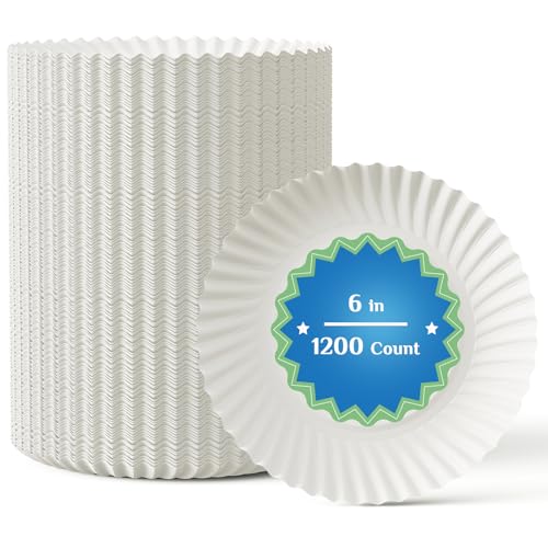 6 Inch Paper Plates (1200 Count (Pack of 1,6 Inch))