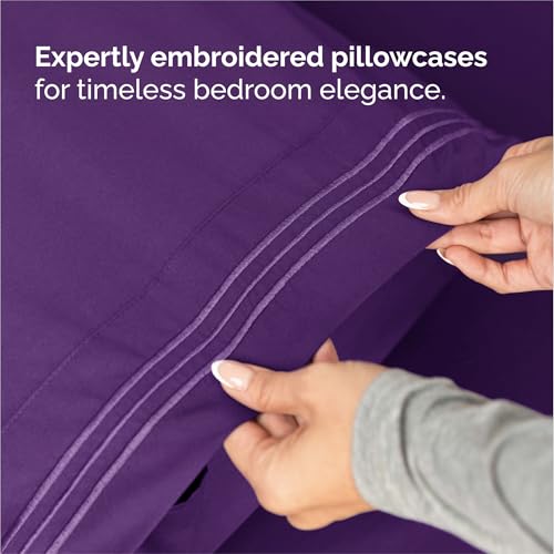 King Size 4 Piece Sheet Set (36 - Purple / King)
