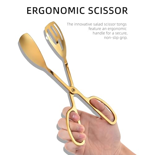 Salad Tongs for Serving 2 Pack (Gold)